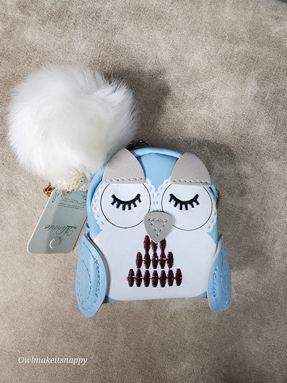 Owl Coin Pouch with Pom Pom