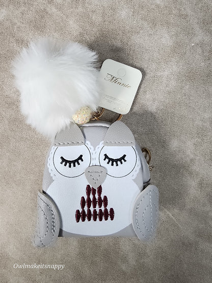 Owl Coin Pouch with Pom Pom