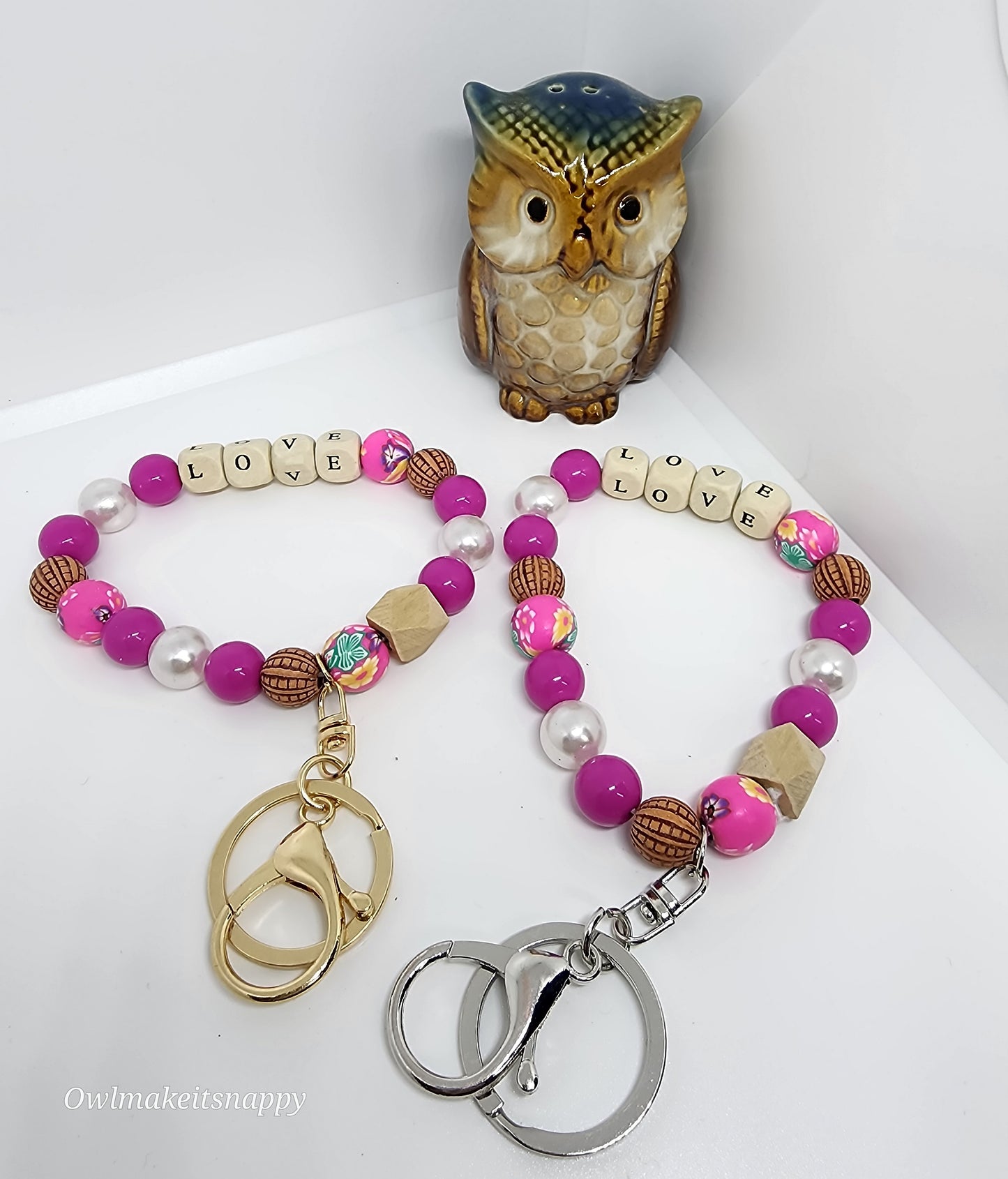 Wooden Love keychain bracelet