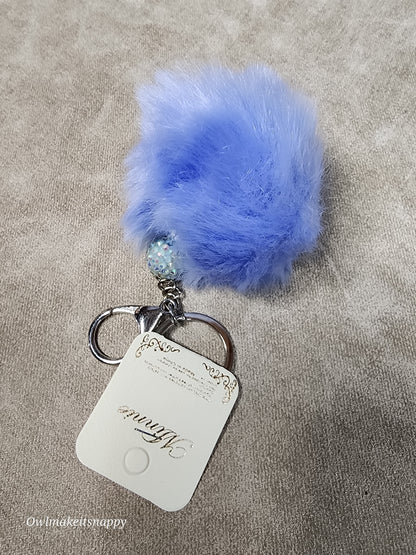 Pom Pom Keychain with Rhinestone