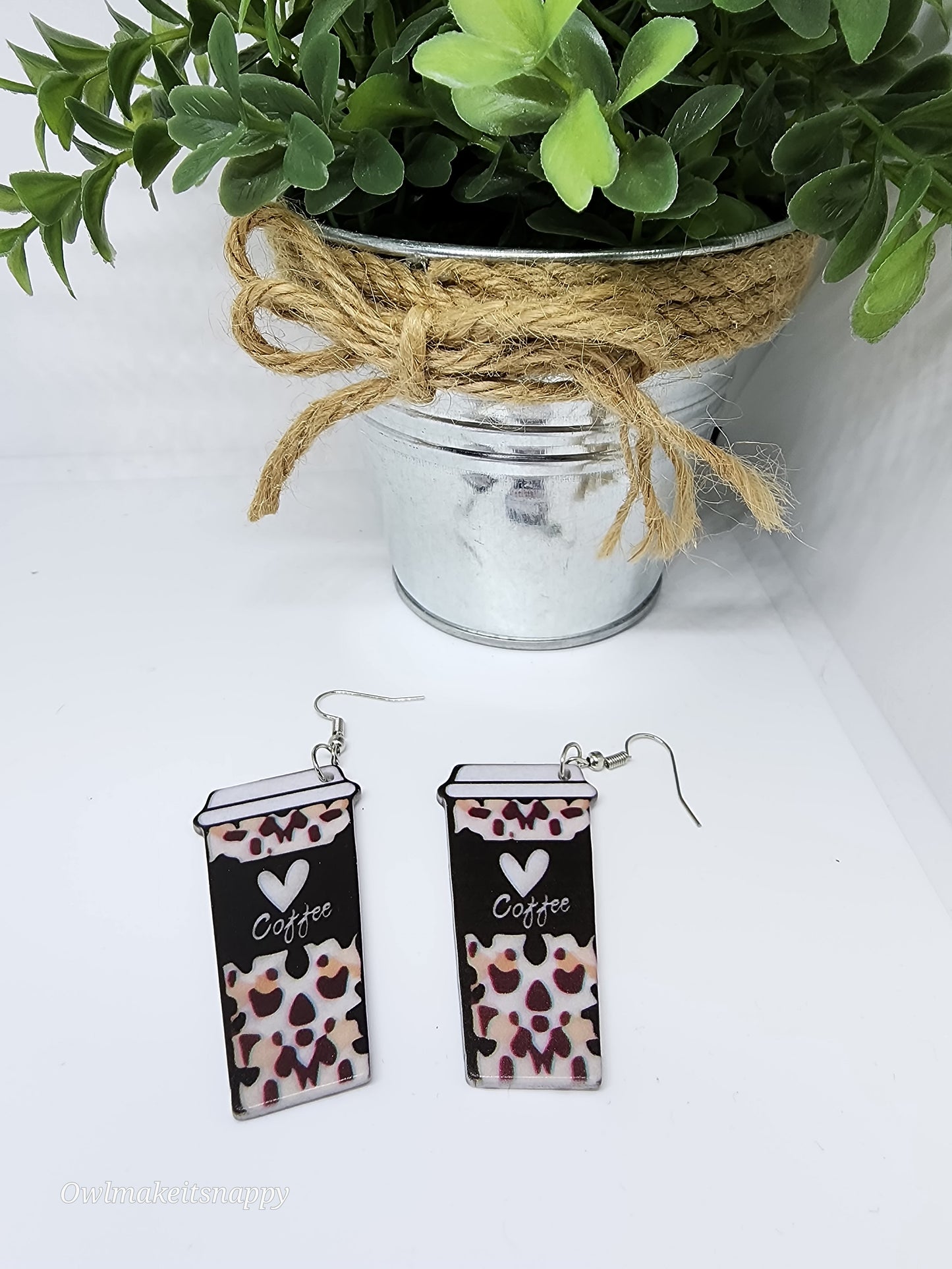 Acrylic coffee earrings