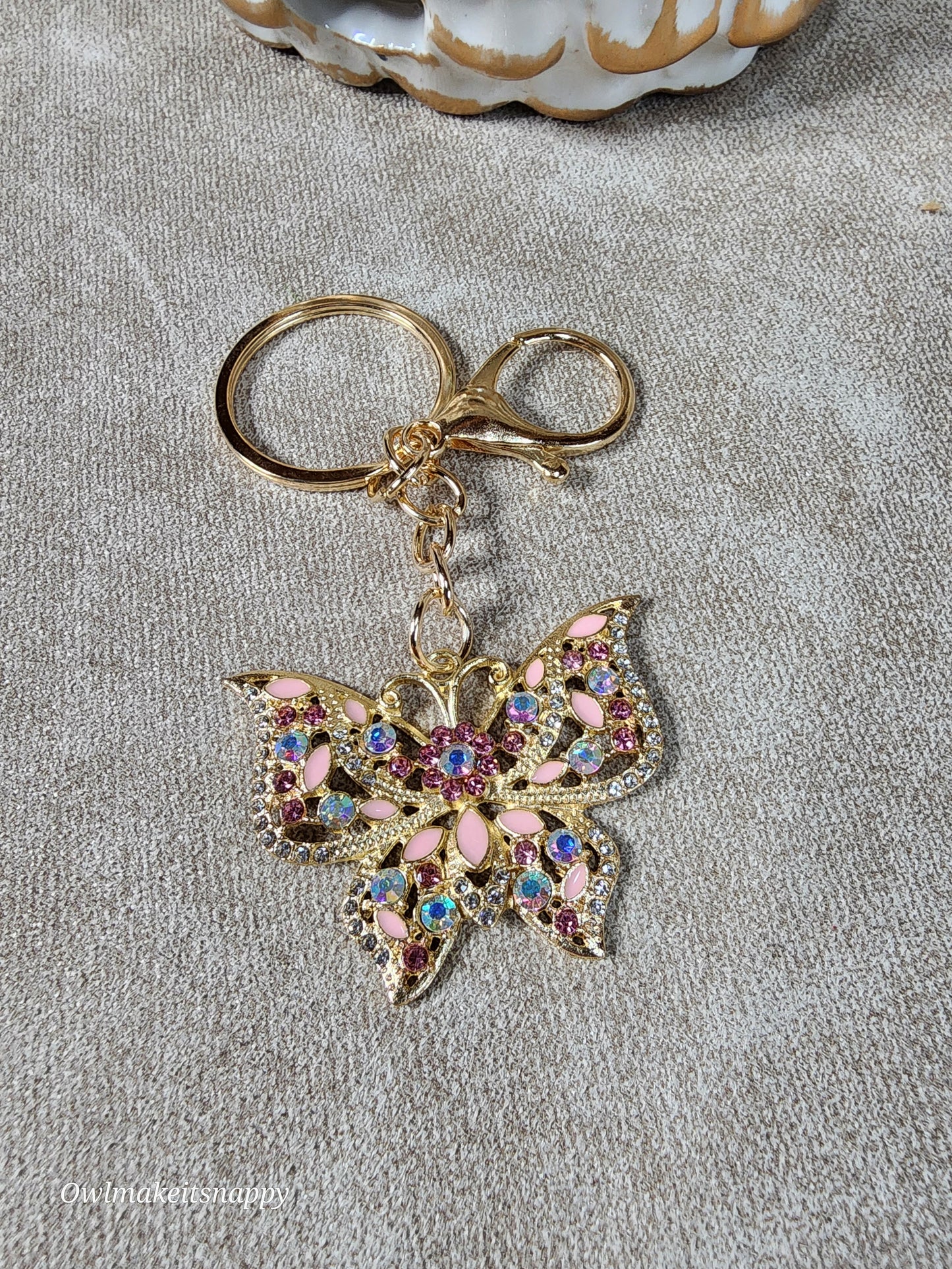 Jeweled Butterfly Keychain