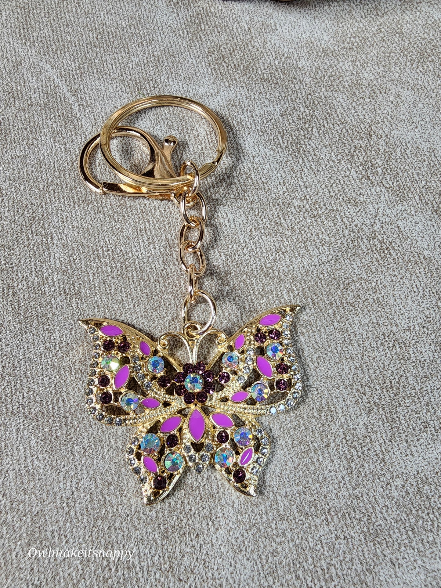 Jeweled Butterfly Keychain