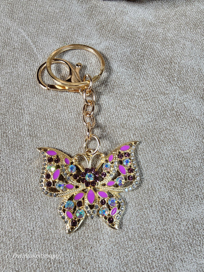 Jeweled Butterfly Keychain