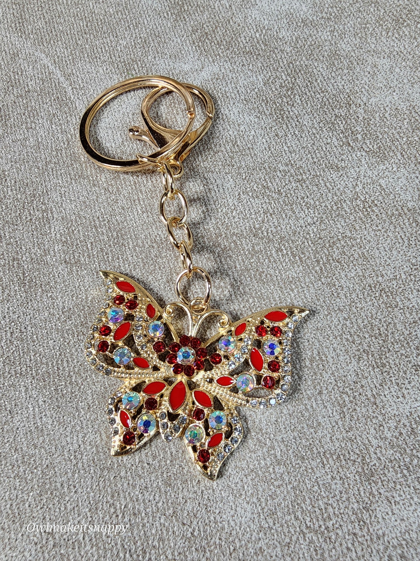 Jeweled Butterfly Keychain