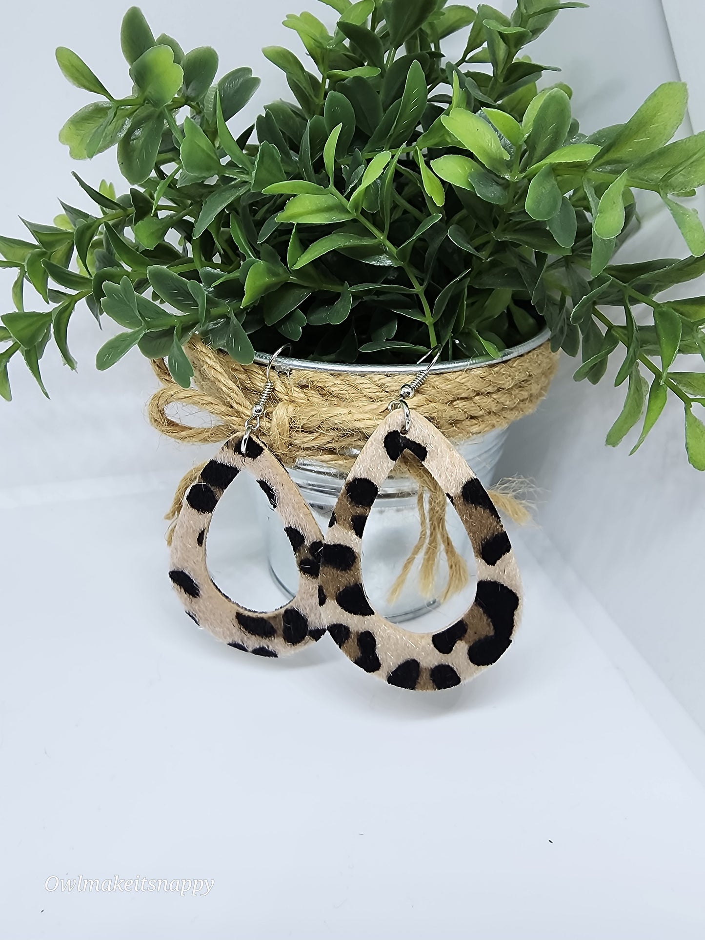 Faux animal print earrings