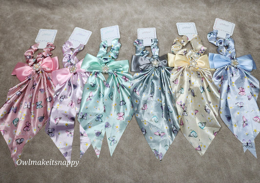 Silky Butterfly Scrunchie Scrafs