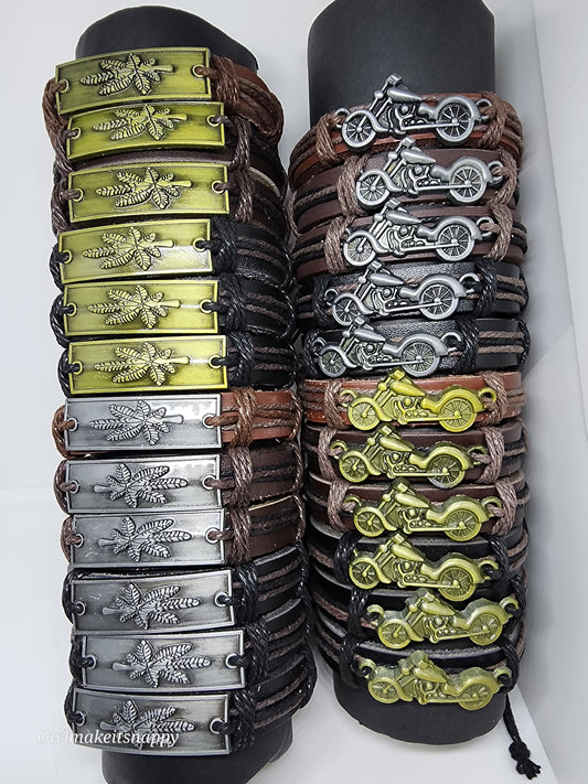 Leather Pull String Bracelets