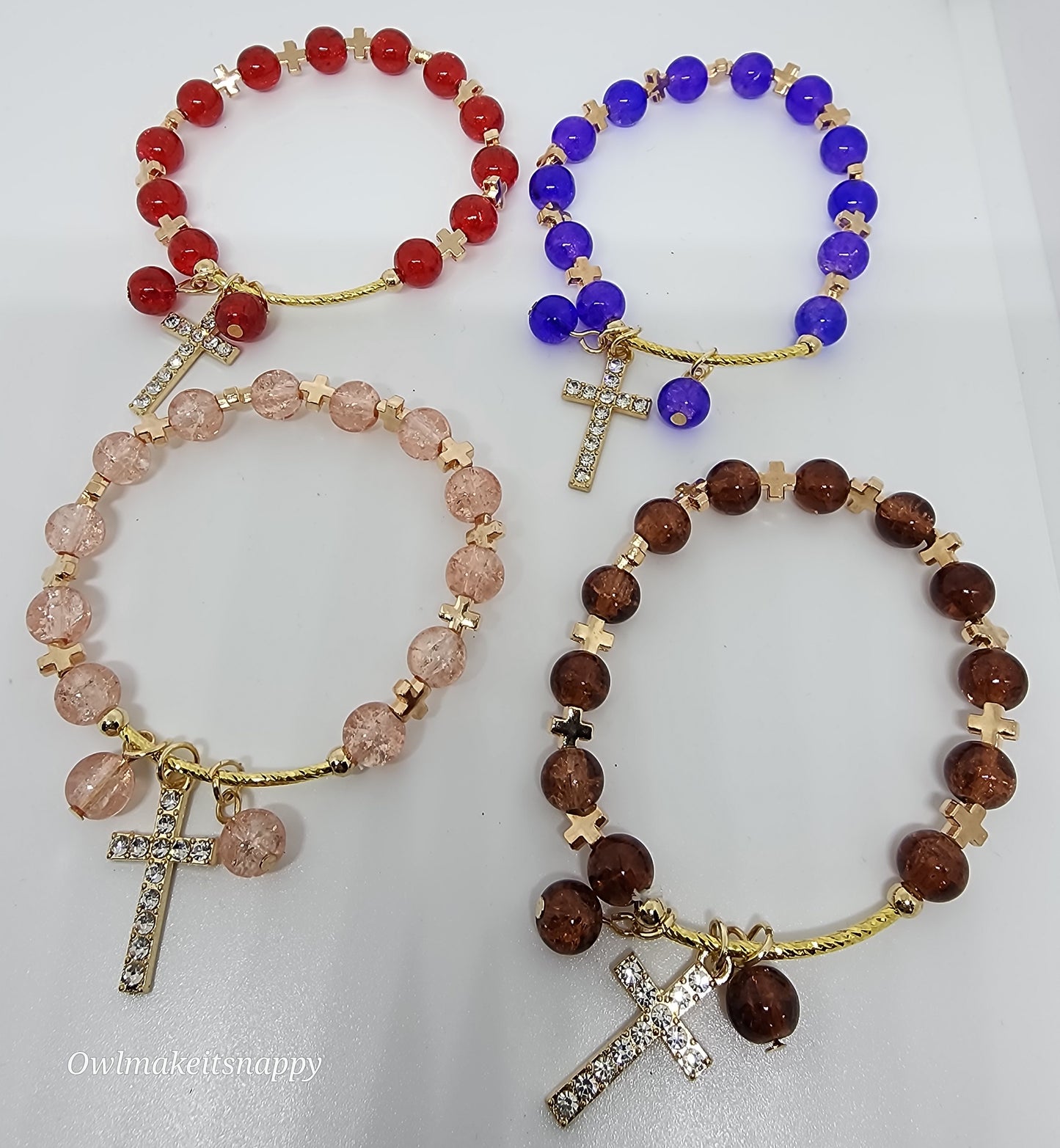 Beaded Cross Stretch Bracelet