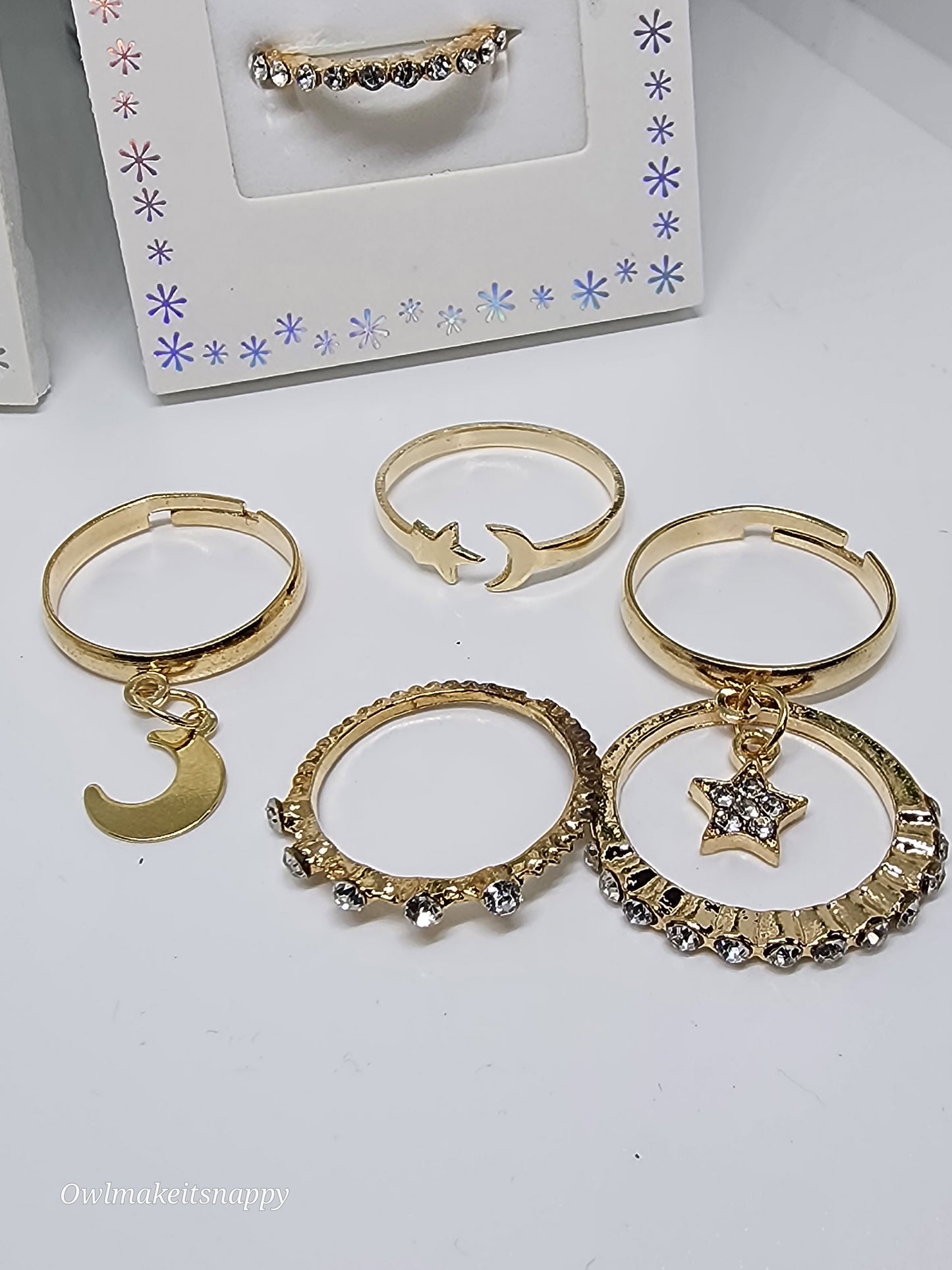 5PC Adjustable Celestial ring set