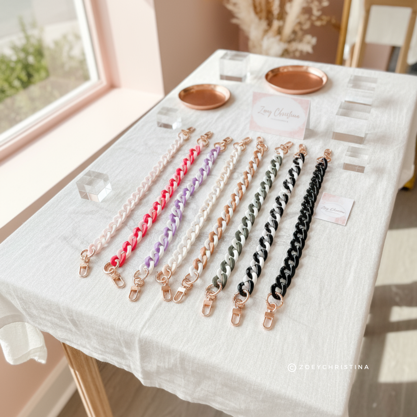 Chunky Acrylic Bag Chains – 8 Colors, 16.5" Length