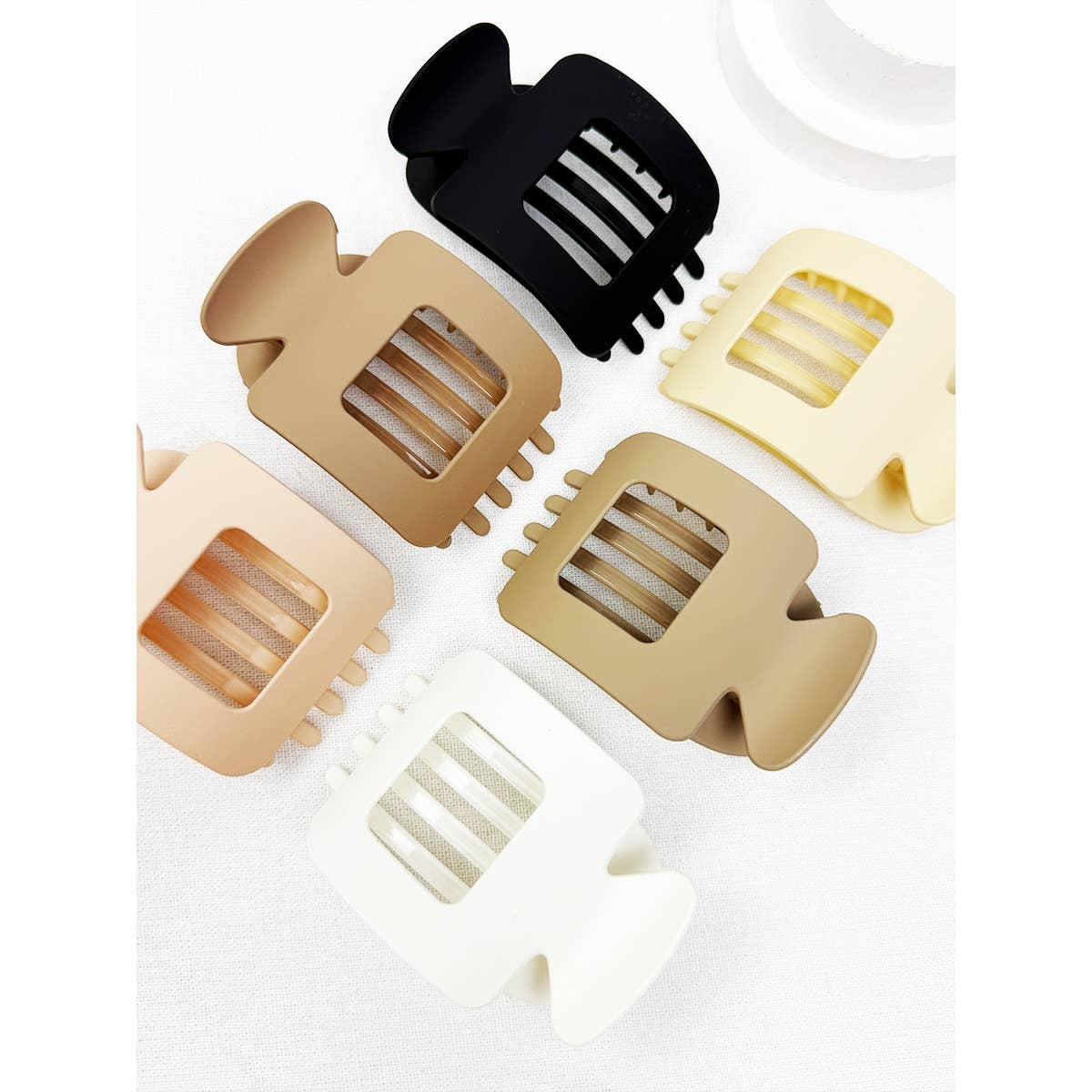 Matte Square Shape Flat Hair Claw Clips