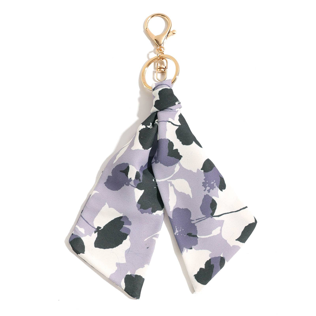 Abstract Floral Scarf Bag Charm Keychain