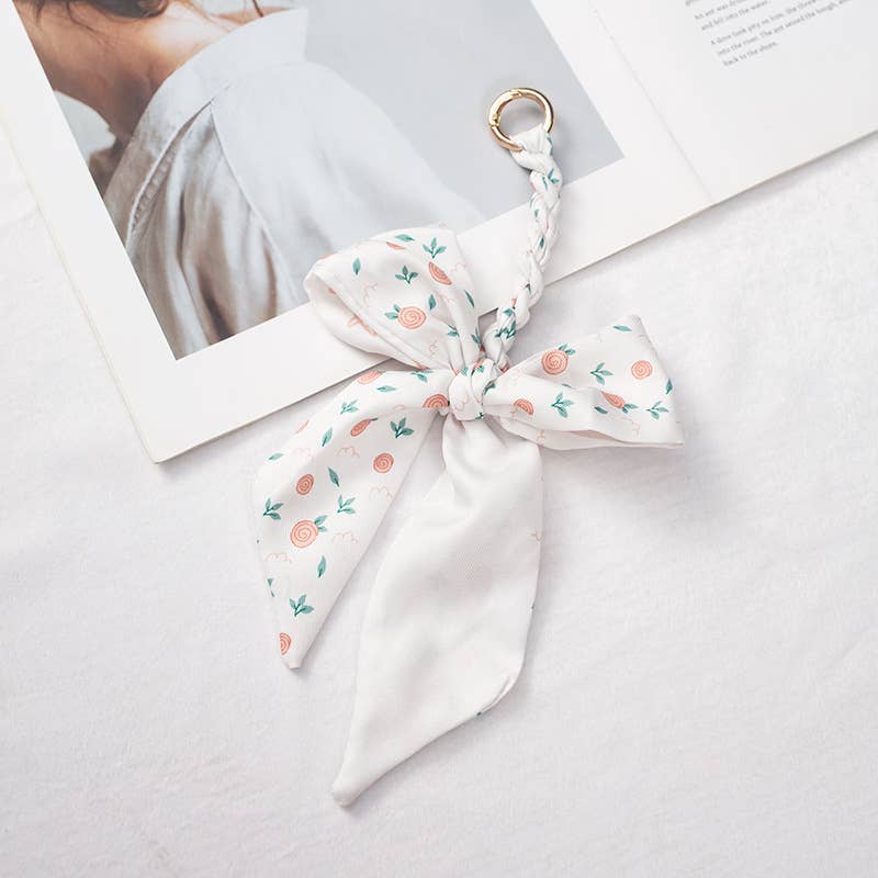 Bow scarf bag charm handmade woven versatile