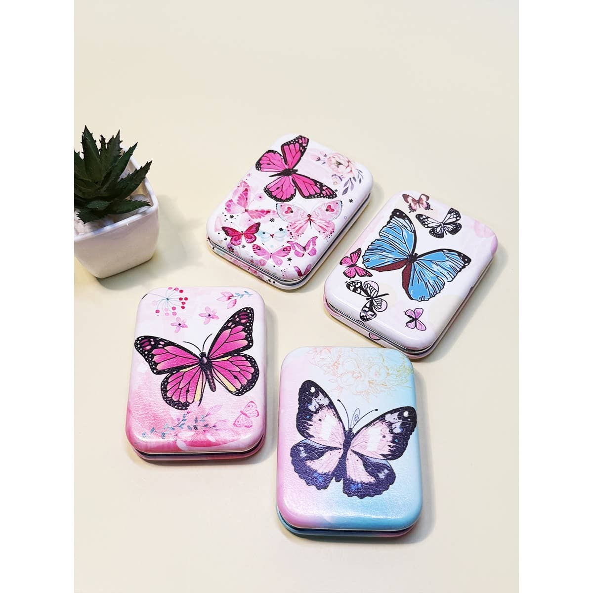 Butterfly Printed Compact Mirror