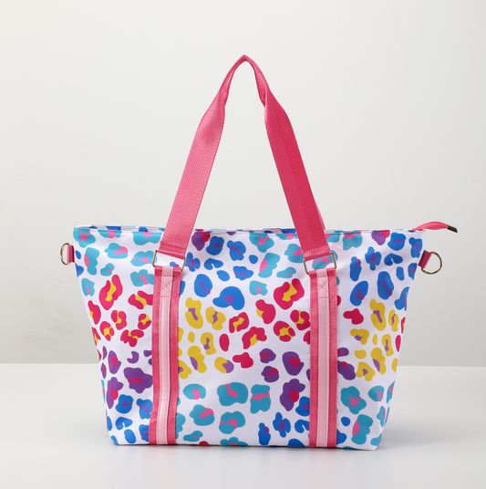 Zippered Bag with Rainbow Animal Print