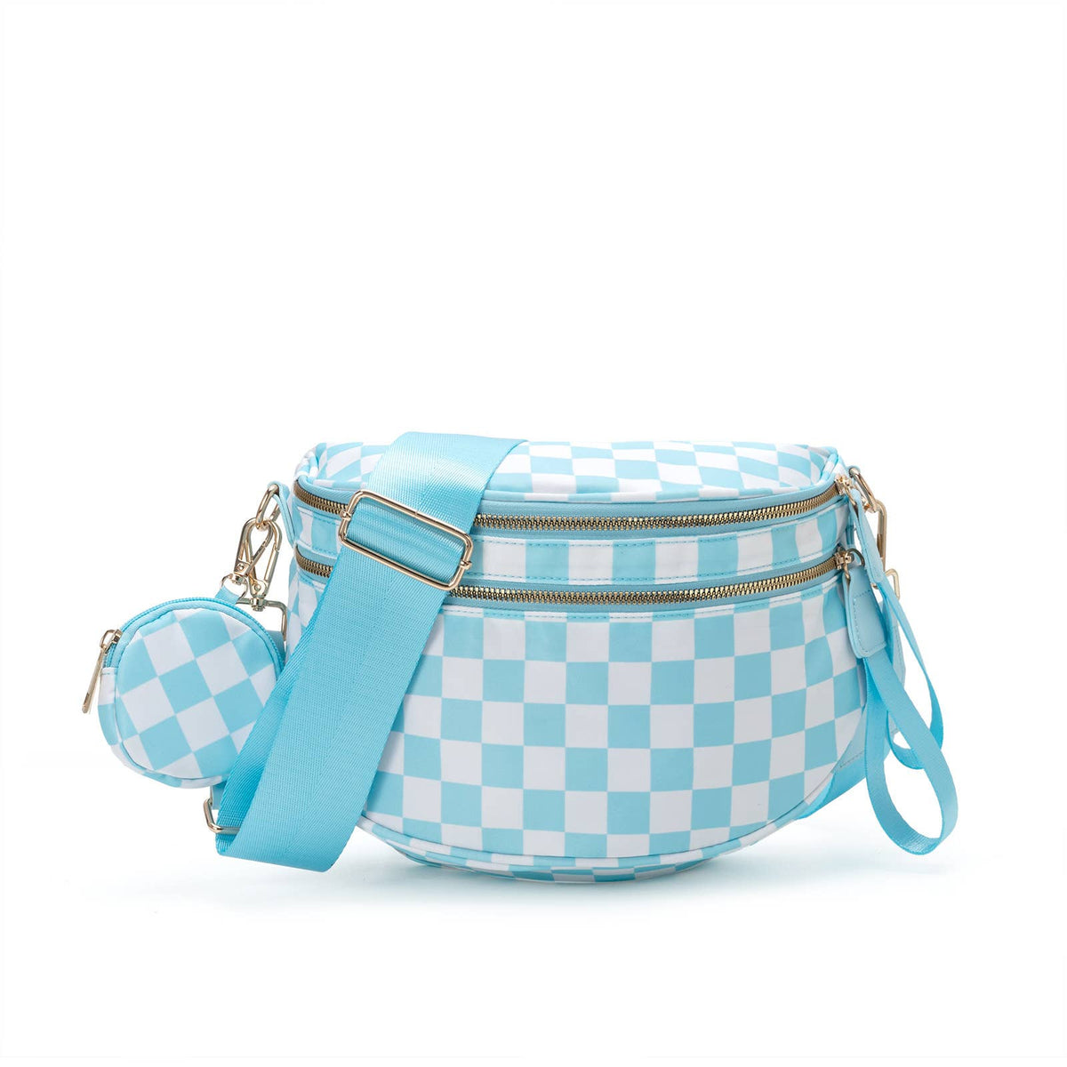 Checkered Bum Bag Crossbody Bag with coin purse