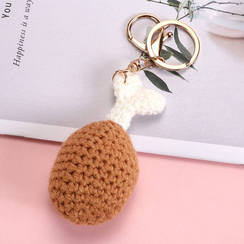 Food-Themed Crochet Keychain Accessories Handmade from Milk Cotton Yarn