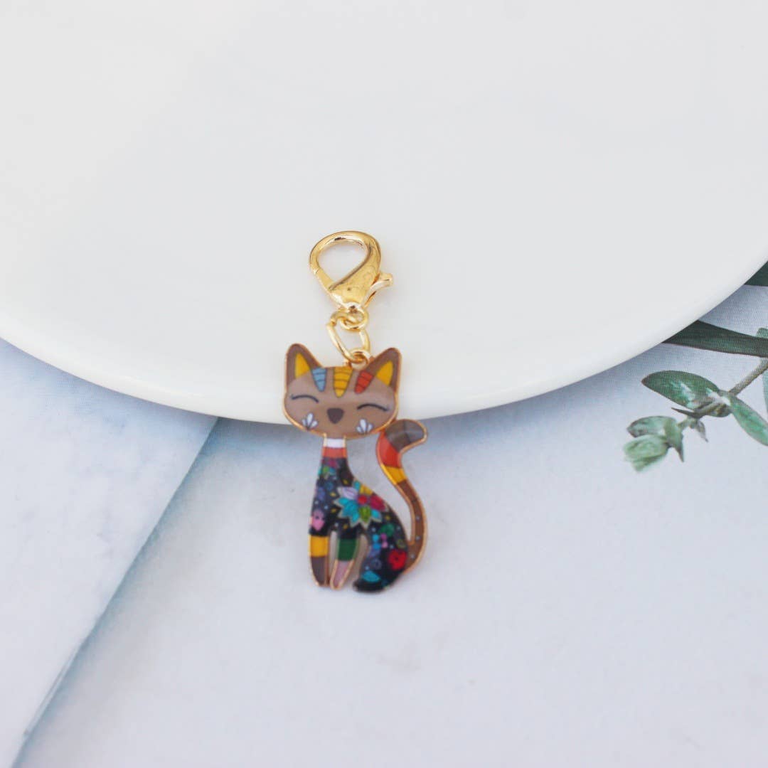 Colorful Cat Keychain Cute Bag Charm & Key Accessory