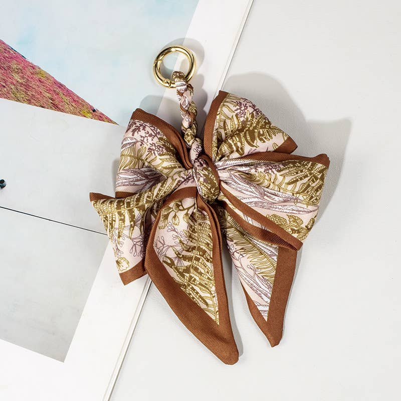 Stylish Fabric Woven Bow Bag Charm