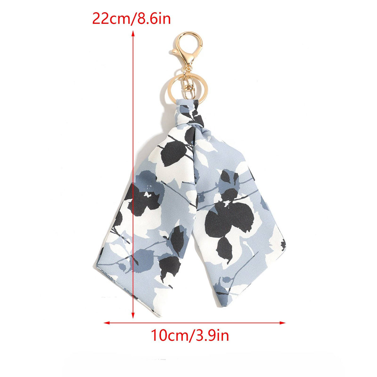 Abstract Floral Scarf Bag Charm Keychain
