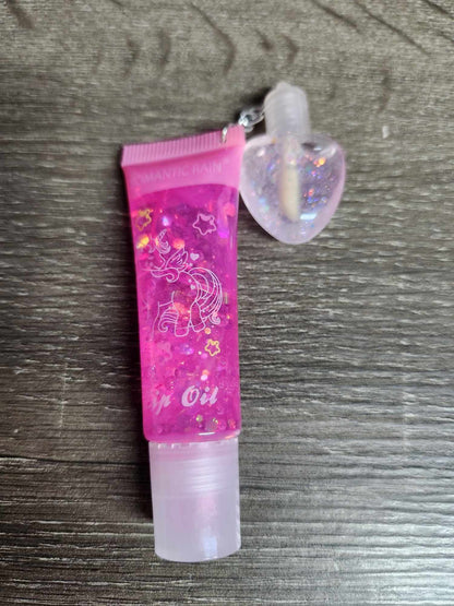 Unicorn Lip Oil with Heart