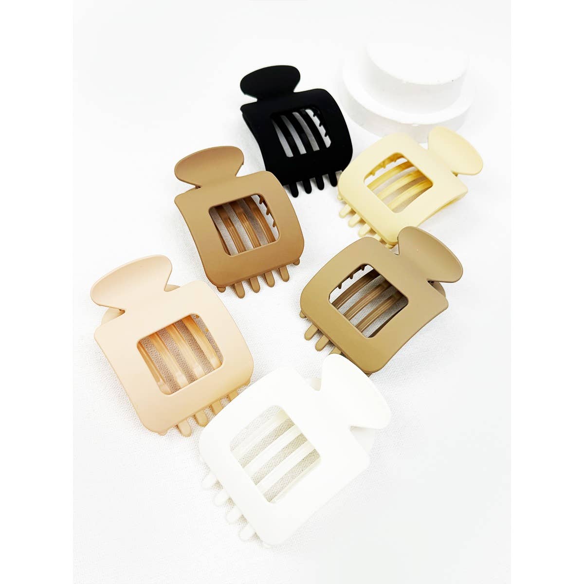 Matte Square Shape Flat Hair Claw Clips