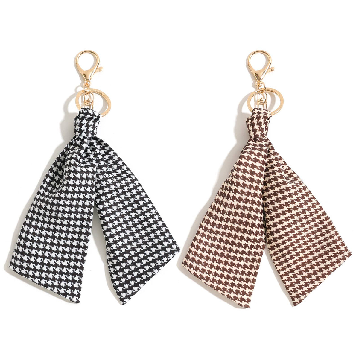 Houndstooth Scarf Bag Charm Keychain