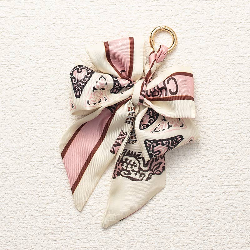 Stylish Fabric Woven Bow Bag Charm