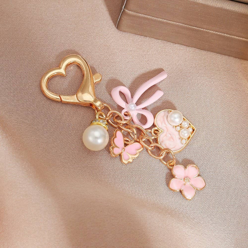 Boho Aesthetic Multi-Charm Beaded Keychain Handbag Pendant
