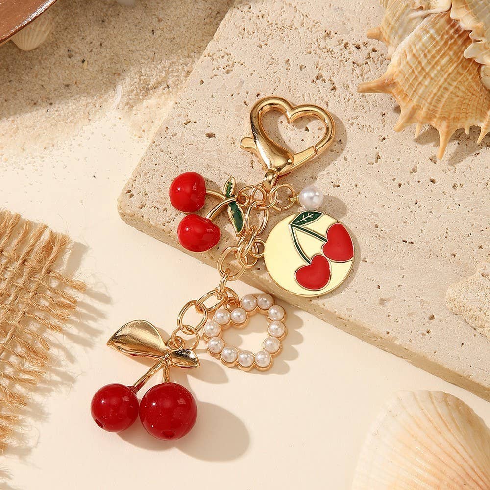 Boho Aesthetic Multi-Charm Beaded Keychain Handbag Pendant
