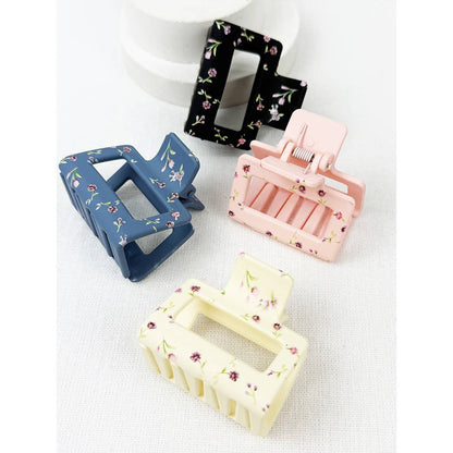 Medium Matte Floral Pattern Jaw Clips