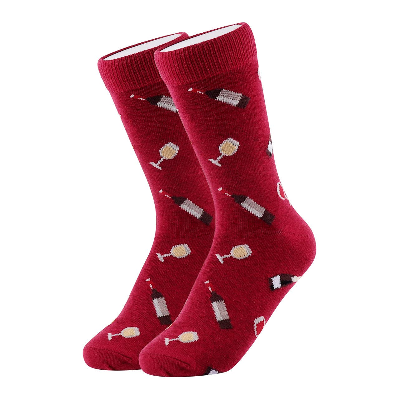 Women's Fine Wine Novelty Socks - LNVS19628-BUR
