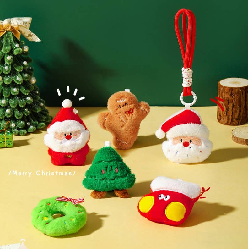 Cute Christmas Plush Toy Keychain