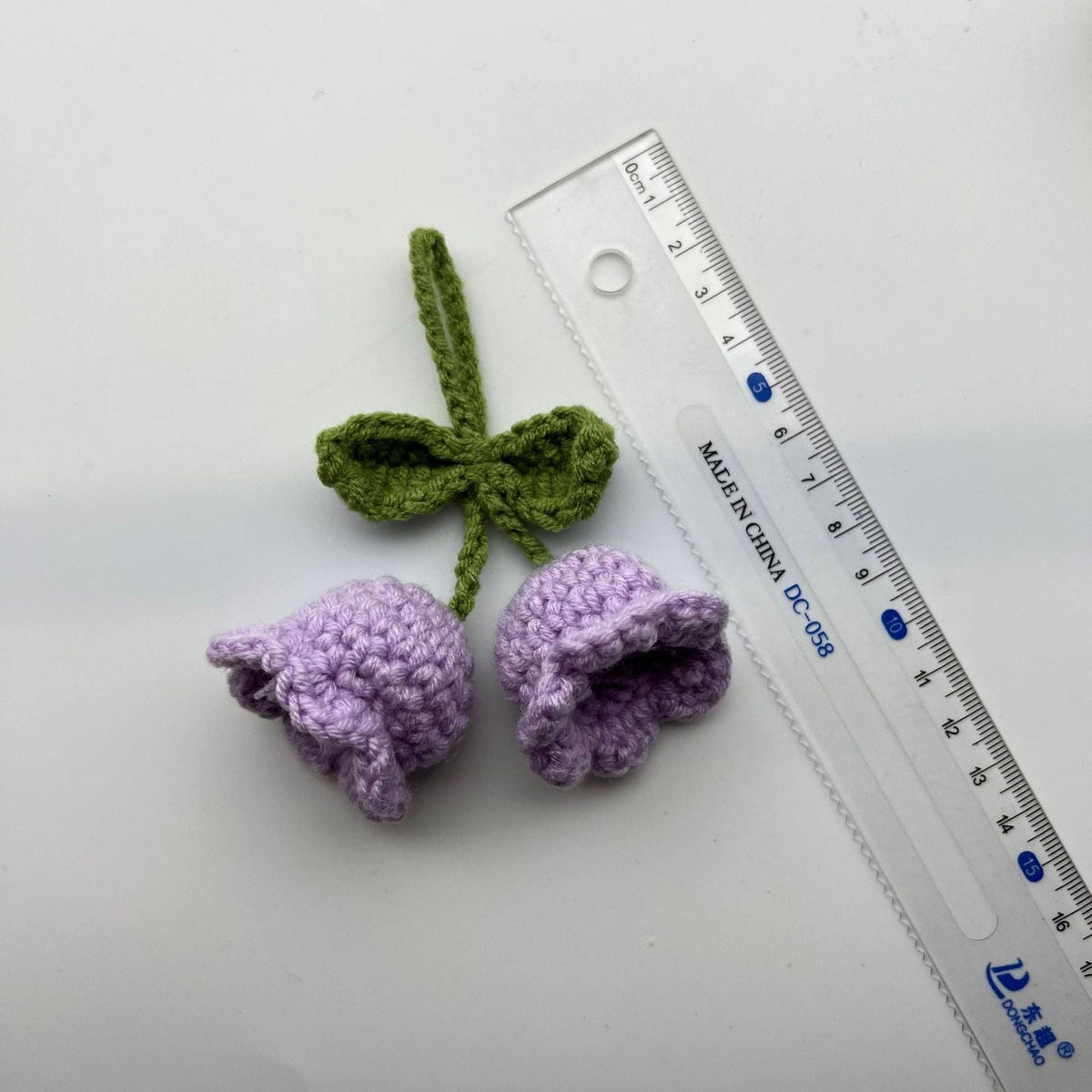 Flower Keychain with Bellflower Design Handmade Yarn Hanging Ornament