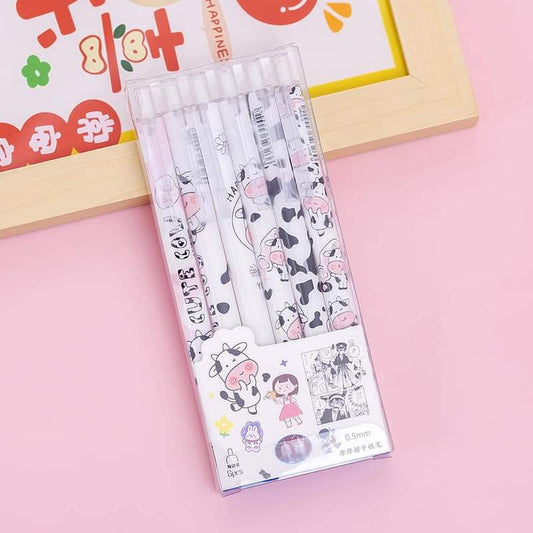 6pk Cow Ballpoint Pen Set