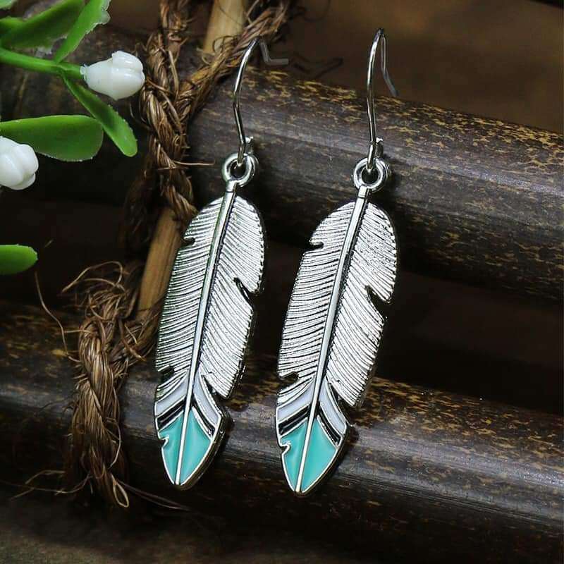 Silver Feather earrings