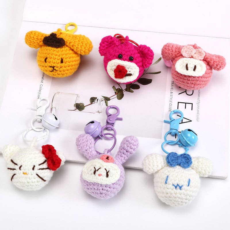Creative Handmade Woven Cartoon Keychain Plush Toy Accessories
