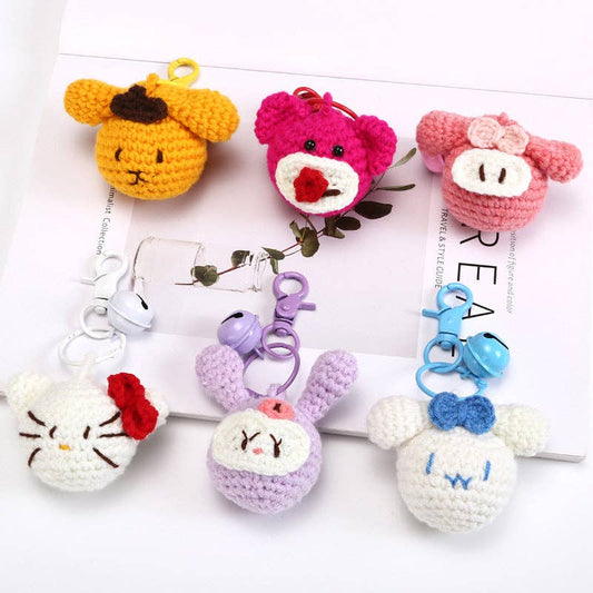 Creative Handmade Woven Cartoon Keychain Plush Toy Accessories