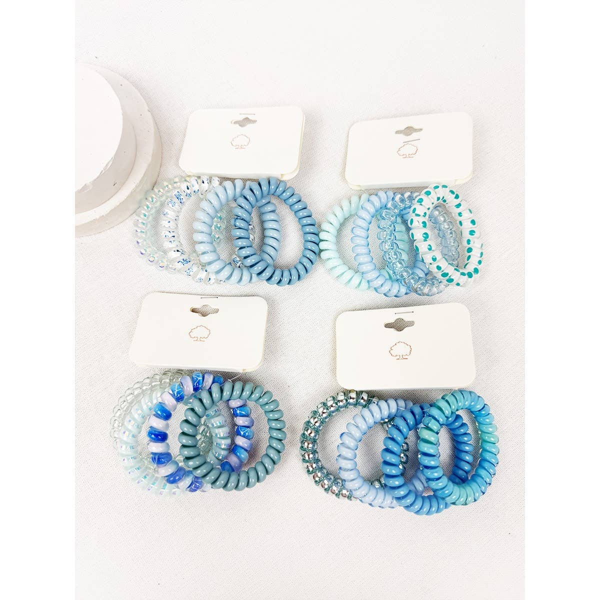 Mix of Blue Shades Spiral Hair Ties