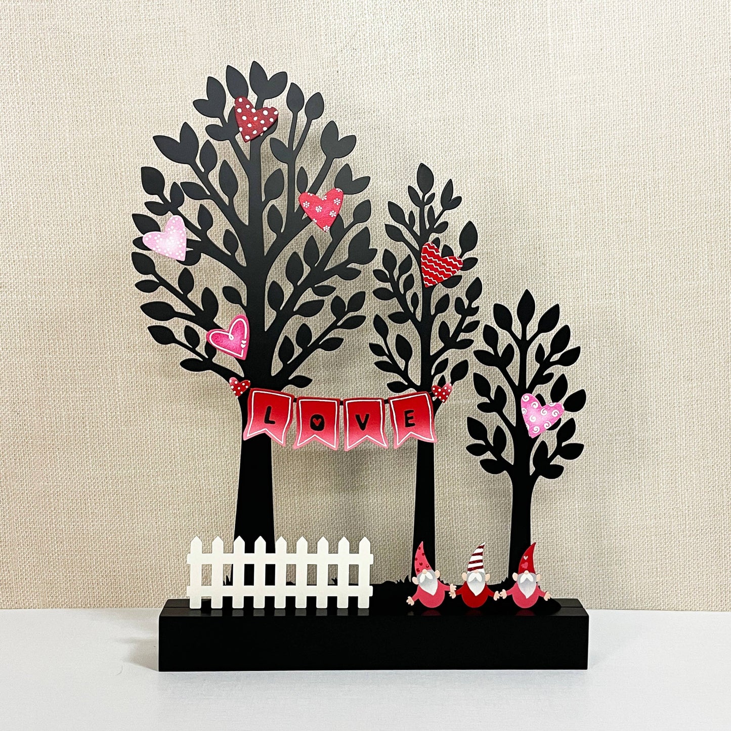 Heart w/ Pattern Magnets S/6 Red/Pink, Valentine's Day Decor