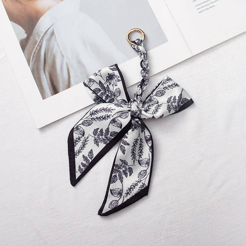 Bow scarf bag charm handmade woven versatile