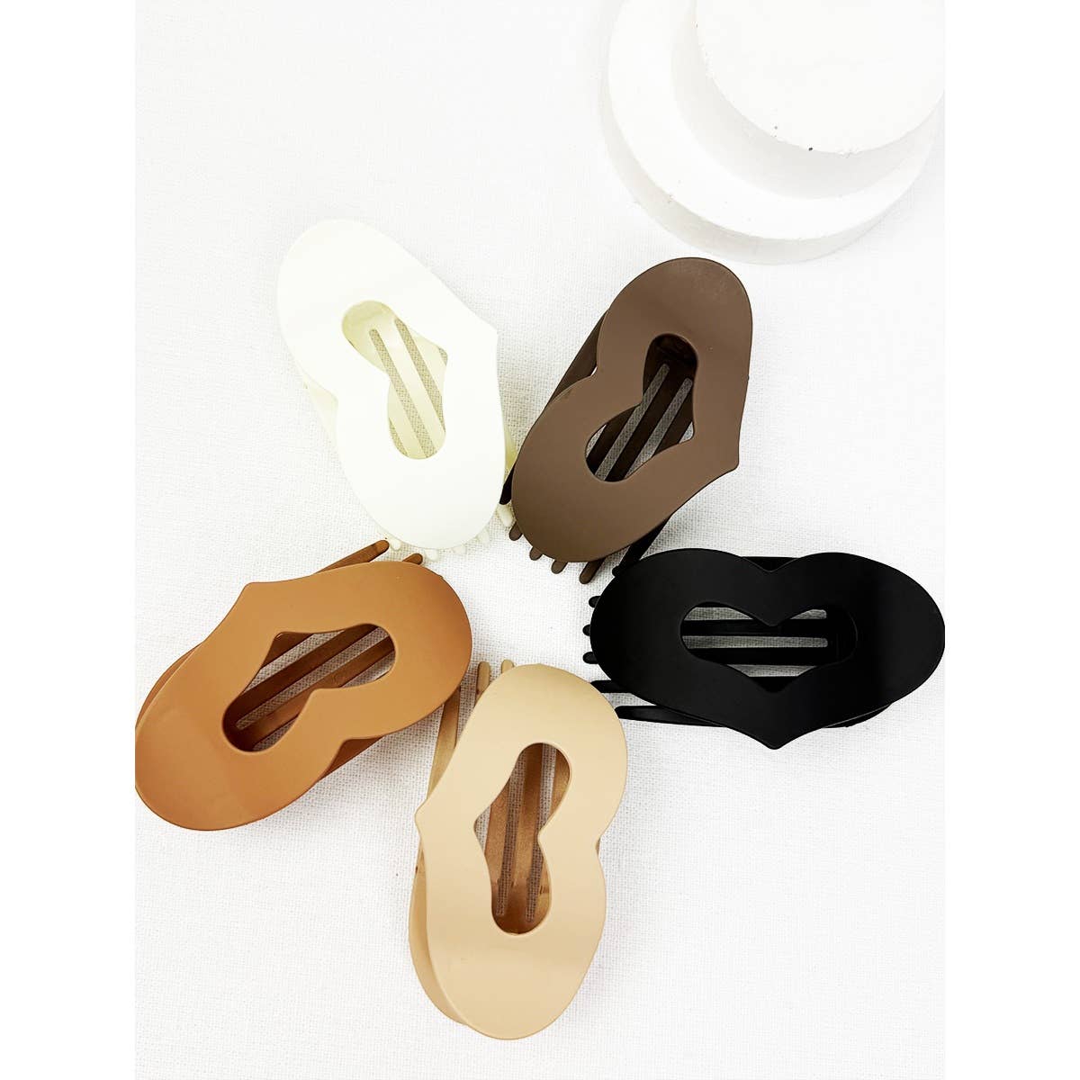 Matte Heart Shape Cut Out Flat Hair Clip