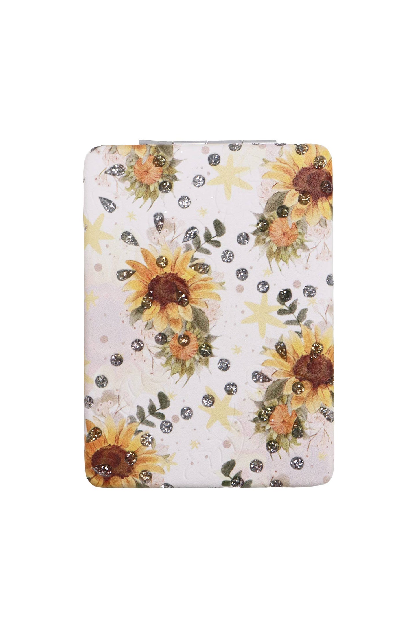 Glittery Sunflower Compact Mirror - 12 Pcs