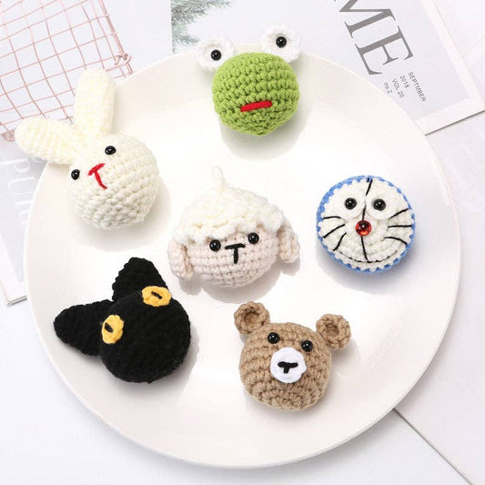 Cute Cartoon Animal Head Keychain Plush Accessories