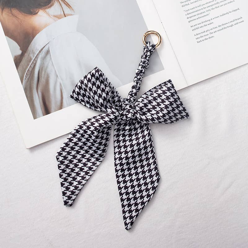 Bow scarf bag charm handmade woven versatile