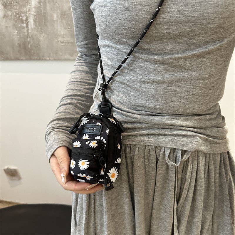 Mini Lipstick Headphone Bag Stylish Printed Oxford Cloth Crossbody Bag