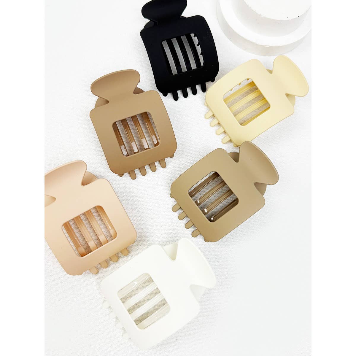 Matte Square Shape Flat Hair Claw Clips