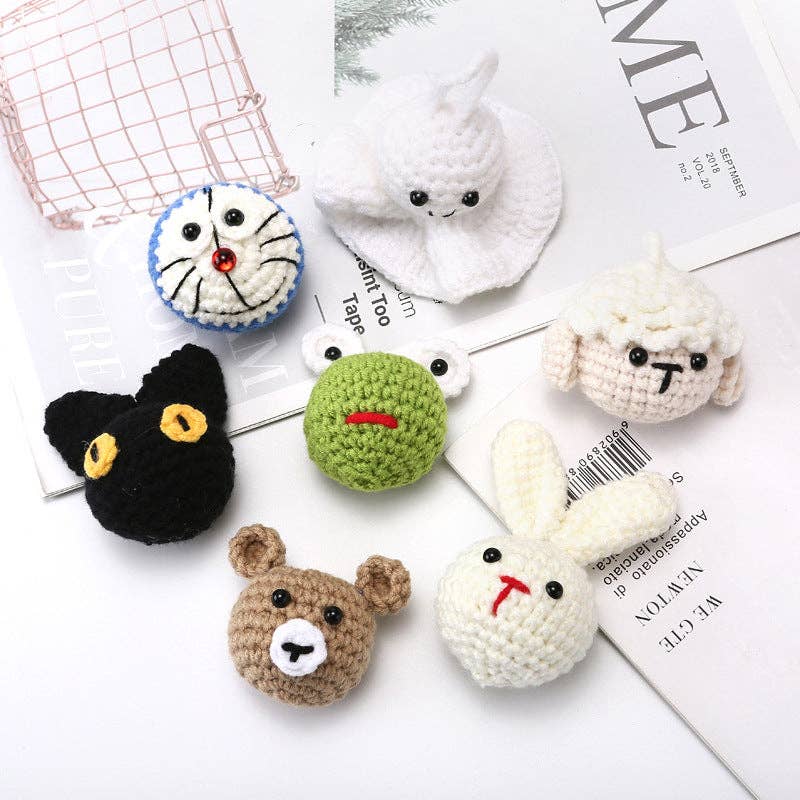 Cute Cartoon Animal Head Keychain Plush Accessories