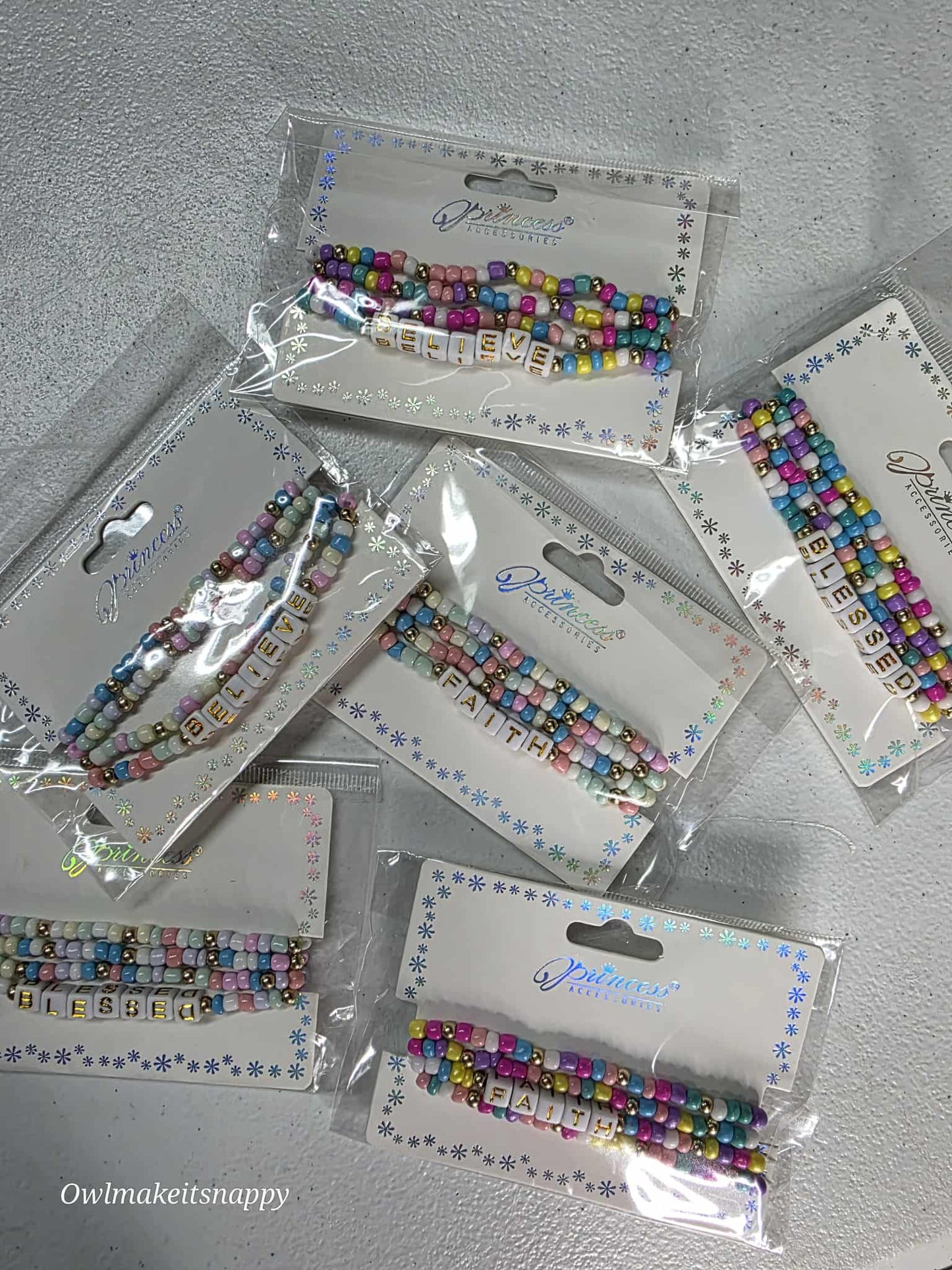 4pc stacked sea bead bracelet set